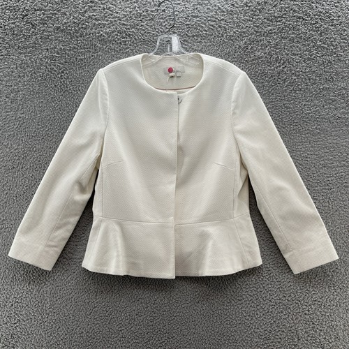 OFF WHITE Boden Blazer Donna 10 Off White Polperro Peplum Carriera Festa Giacca Texturizzata