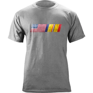 Vintage American Flag Combat Action Blend Veteran T-Shirt - Picture 1 of 3