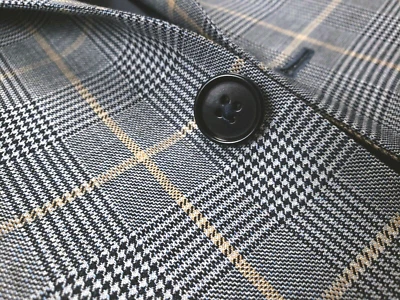 VESTIMENTA 48R Empire Plaid Sport Coat Full Canvas Gray w/ Brown Plaid - Image 1 of 4