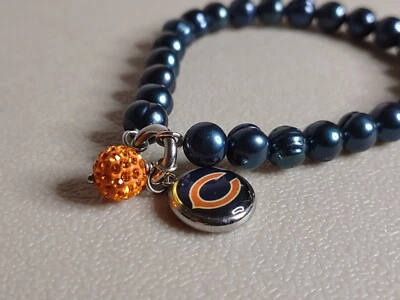 Pulsera de perlas cultivadas Honora Chicago Bears de 6,5 pulgadas muy genial Foto 1 de 4
