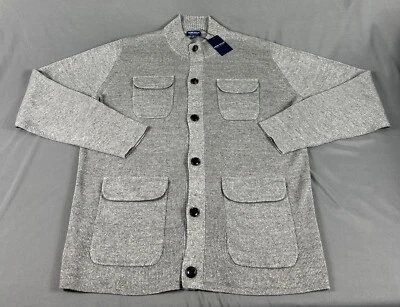 Peter Millar Sweater Jacket Crown Crafted Avignon XL Gray Linen MSRP $350 - Image 1 of 4