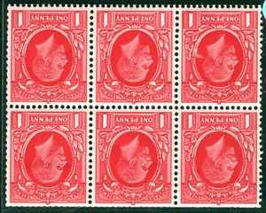 GB KGV Variety SG.440wi 1d INVERTED WATERMARK Booklet Pane{6} Mint Cat £95 SBR98 - Picture 1 of 6