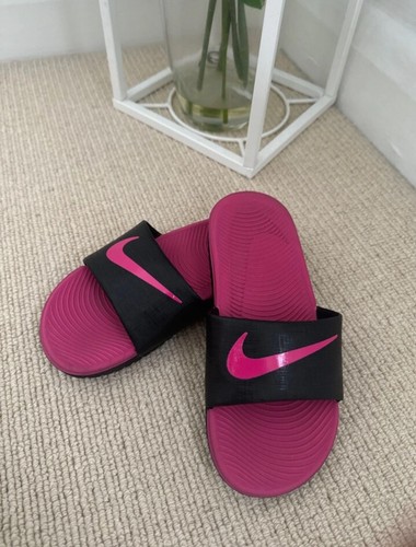 Sandali infradito infradito Nike kawa ragazze nero rosa taglia 13 5
