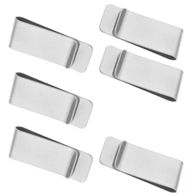 6x Metal Money Clip Slim Minimalist Wallet Cash Bills Clips for Men And Women