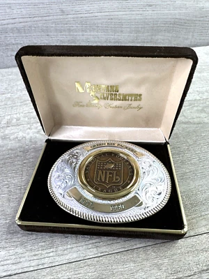 1990 Montana Silversmiths Green Bay Buckle NFL League #141-5000 Sterling Plate - Image 1 of 4