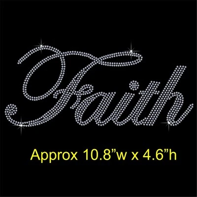 Faith Christmas Rhinestone / Diamante Transfer Hotfix Iron on Motif - Image 1 of 4