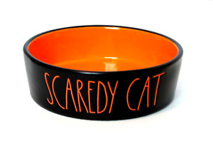 Rae Dunn Halloween Scaredy Cat Pet Food Dish