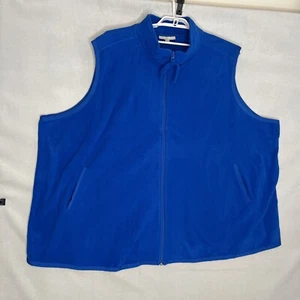 Woman Within Jacket Vest Coat Fleece Women’s 5XL Zip Soft Blue Pockets Long Cozy - Picture 1 of 9