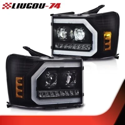 Faro proyector tubo LED DRL apto para 07-13 GMC Sierra 1500 2500HD 3500HD NUEVO Foto 1 de 4
