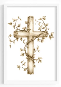 Impresión de arte cristiano, decoración de arte de pared de cruz, impresión de arte religioso #417 - Imagen 1 de 2