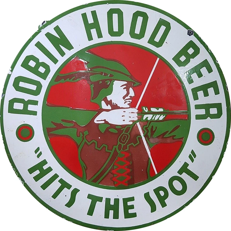 Vintage Robin Hood Beer Ad Reproduction Metal Sign FREE SHIPPING - Image 1 of 1