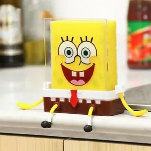 Cute Cartoon Sponge Holder SpongeBob Kitchen Organizer Storage Drain RackHolder/ - Picture 1 of 18