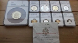 SHARJAH 1970 GOLD 5COIN & SILVER 4COIN PROOF FULL SET - Picture 1 of 10