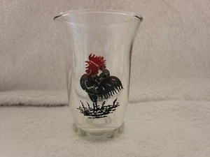 Black Rooster Double Shot Cordial Glass 2.5 oz MCM Vtg Retro Barware Lot of 6 - Picture 1 of 5