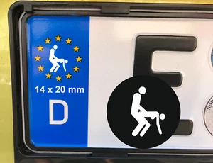 4x Nummernschild Aufkleber Sex Poppen Bumsen Ficken Sticker Kennzeichen - Bild 1 von 1
