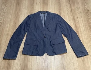 Express Jeans Denim Blazer Women Junior 7/8 Stretch Blue - Picture 1 of 10
