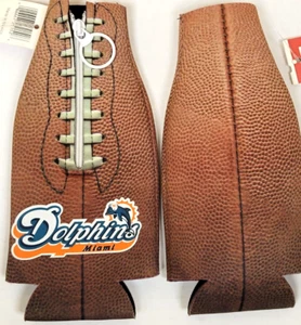 NFL Miami Dolphins Football Bottle Cooler, Coozie, NEW (Football - Pack of 2) - Picture 1 of 1