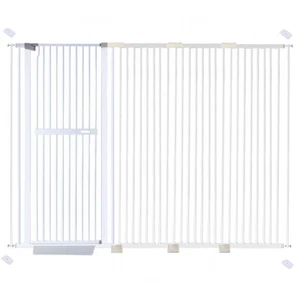 Extra Tall 150cm Baby Pet Security Gate Safety Guard Width 195-205cm B444 White - Picture 1 of 12