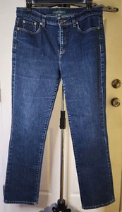 Women's Lauren Jeans Co Polo Ralph Lauren Straight Blue Jeans Size 6 30x30 LRL - Picture 1 of 10