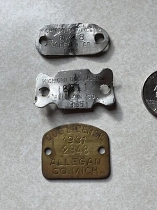 Vintage Allegan Michigan 1931 1966 1968 Dog License Metal Tags (3) for $4.99 - Picture 1 of 4