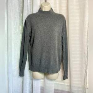 Investments 100% Cashmere Gray Mock Turtleneck Sweater Women's Medium - Picture 1 of 10