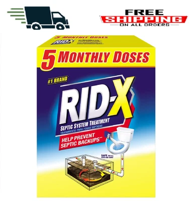 RID-X Septic Treatment, 5 Month Supply Of Powder, (49 oz.) Free Shipping RiDx Foto 1 de 4