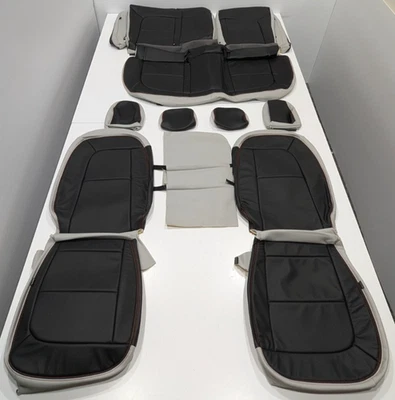 For Chevrolet Bolt EV LT 2017-2021 Black Gray Leather Seat Covers W163 - Image 1 of 4