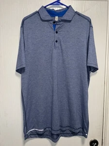 Lululemon Polo Shirt Mens XLarge Blue Evolution Short Sleeve Athletic Golf - Picture 1 of 5