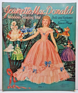 Jeanette McDonald Glorious Singing Star Uncut Paper Doll Book - Merrill - 1941 - Picture 1 of 9