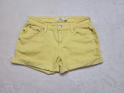 Vineyard Vines Yellow Denim Shorts 3" Inseam Rolled Leg Culf Size 4 - Image 1 of 4