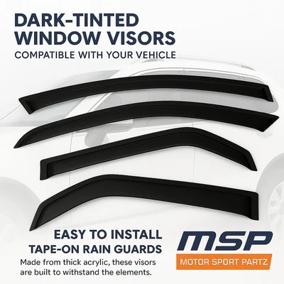 Viseras protector de lluvia deflector de viento 4 piezas para 07 08 09 10-13 Acura MDX 2007-2013 todo Foto 1 de 4