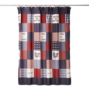Patriotic 4th of July Americana Shower Curtain, 70" x 72", Multi - Picture 1 of 5