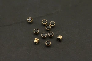 Signity 18K Yellow Gold Bezel Black Spinel 2mm Gemset Gemstone Parcel 10 Pieces - Picture 1 of 6