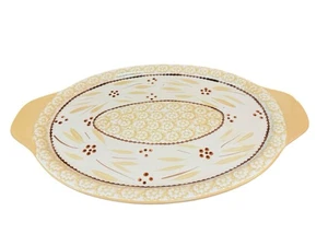 Temp-Tations Platte Beige Hellbraun Servierplatte Alte Welt Oval 13 x 8,5" EUC - Bild 1 von 5