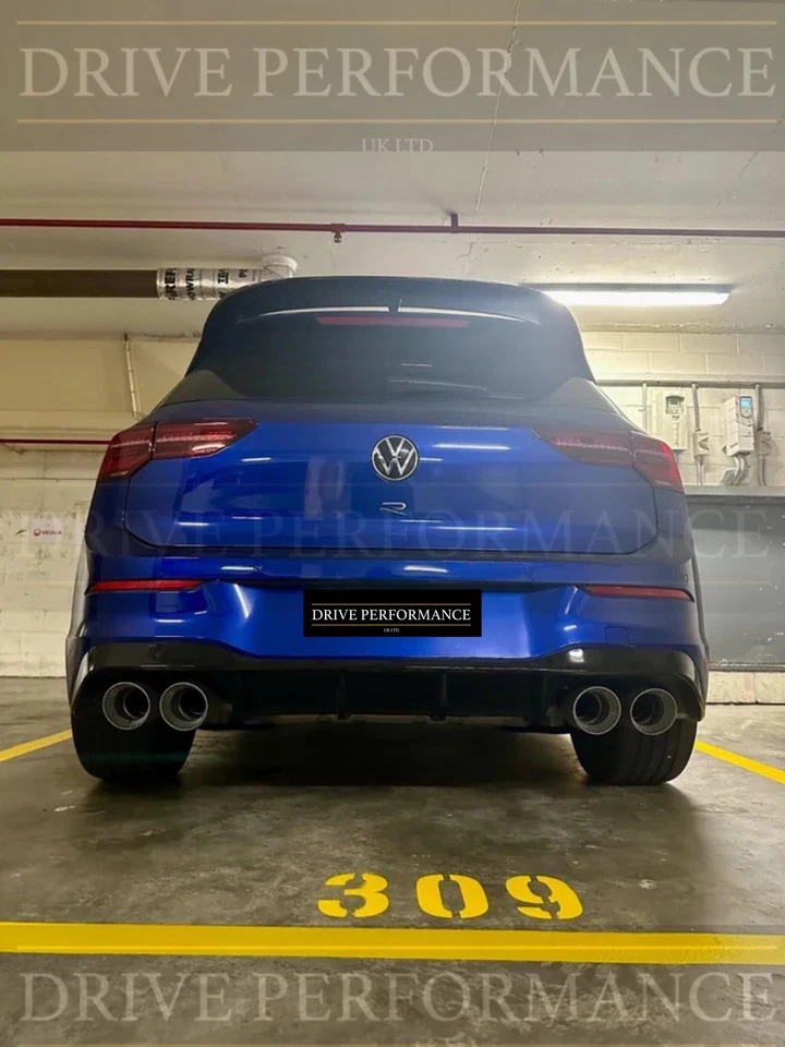 4” STAINLESS STEEL SAND BLASTED AKRAPOVIC EXHAUST TIPS VW GOLF R MK7 7.5 MK8 8.5 - Image 1 of 4