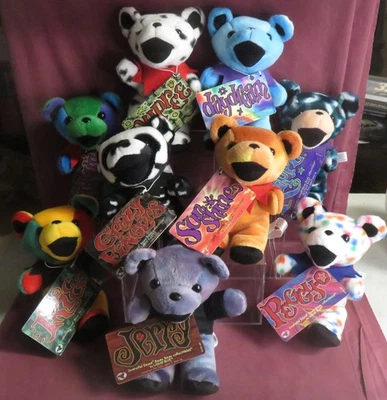 Oso de felpa Grateful Dead coleccionables de Liquid Blue, lote de 9 y FUNDOS Foto 1 de 4