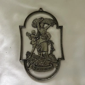 Vintage 1960s Pewter Wall Plaque  Door Hanger West Germany Farmhouse Decor - Picture 1 of 6
