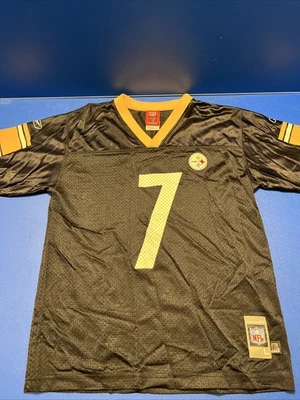 Camiseta Reebok Pittsburgh Steelers NFL Ben Roethlisberger #7 Negra Juvenil Talla L Foto 1 de 4