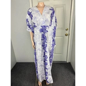 80er 70er Vintage Kleid Damen Royal Creations Maxi Blumen Muumuu Kaftan Z3-30 - Bild 1 von 8