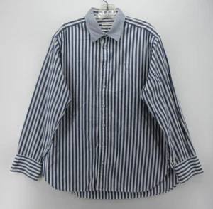 Rag & Bone Shirt Men Large Blue White Button Down Striped Preppy Woven USA - Picture 1 of 10