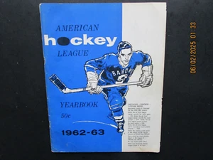 VINTAGE 1962-63 AMERICAN HOCKEY LEAGUE YEARBOOK-GLOVER, KILREA, CHERRY, CHEEVERS - Picture 1 of 13