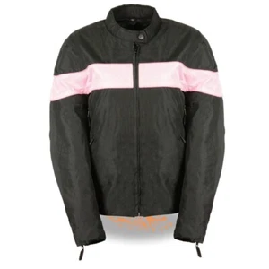 Chaqueta de motocicleta textil negra/rosa ligera de cuero Milwaukee SH2261 para mujer - Imagen 1 de 2