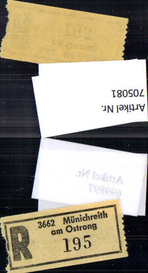 705081 Einschreibezettel Rekozettel R-Zettel Münichreith am Ostrong - Bild 1 von 1