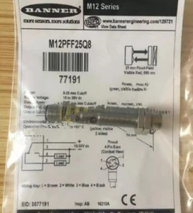 1PCS New For BANNER M12PDQ8 M12PFF25Q8 M12PFF50Q8 Photoelectric Switch Sensor - Picture 1 of 3