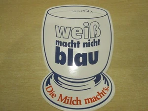 Die Milch macht`s Aufkleber 1980iger Werbung weiß macht nicht blau neu new alt - Bild 1 von 1
