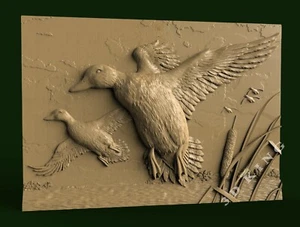 3D STL Model FLYING DUCKS for CNC Router Carving Aspire Artcam 3D Printer Cut 3D - Picture 1 of 1