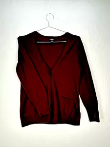 Prive Cashmere Sweater Womens Large Brown Cardigan Mr. Rogers Casual Luxury - Picture 1 of 7