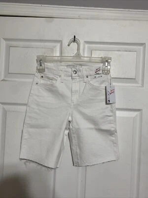 Pantalones Cortos Joe's Jeans Denim Bermudas Blancos Tiro Alto Curvilíneo Dobladillo Crudo Mujeres Talla 25 Nuevos con Etiquetas Foto 1 de 4