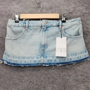 ZARA Mini Skirt Womens Small Blue Denim - Picture 1 of 7