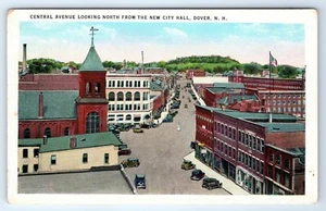 Alte Postkarte Central Avenue Norden vom New City Hall Dover New Hampshire NH - Bild 1 von 2